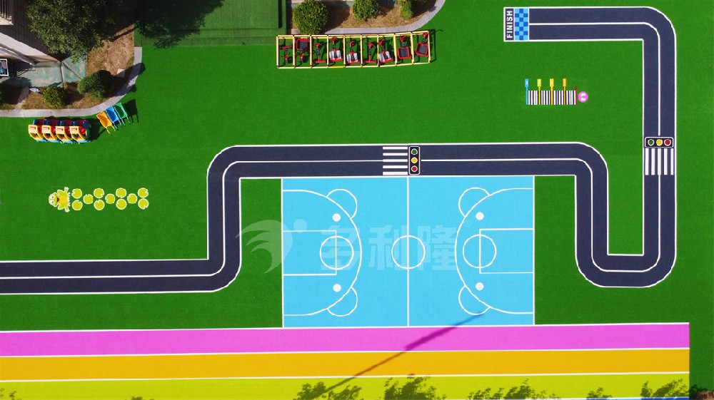 幼儿园操场设计，幼儿园户外场地设计，幼儿园地弹坪